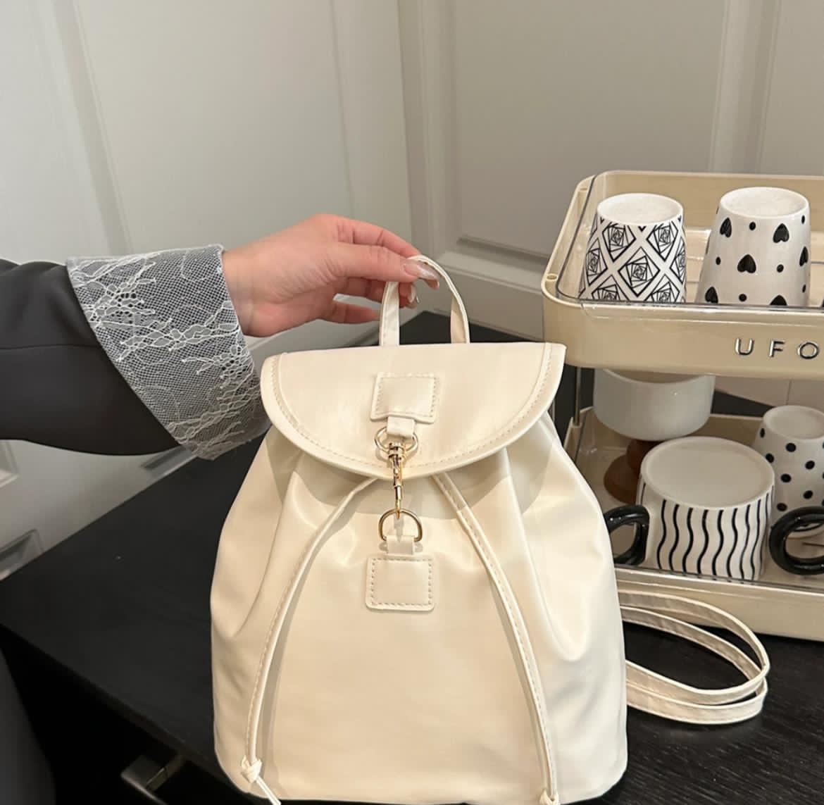 Cream Mini Backpack
