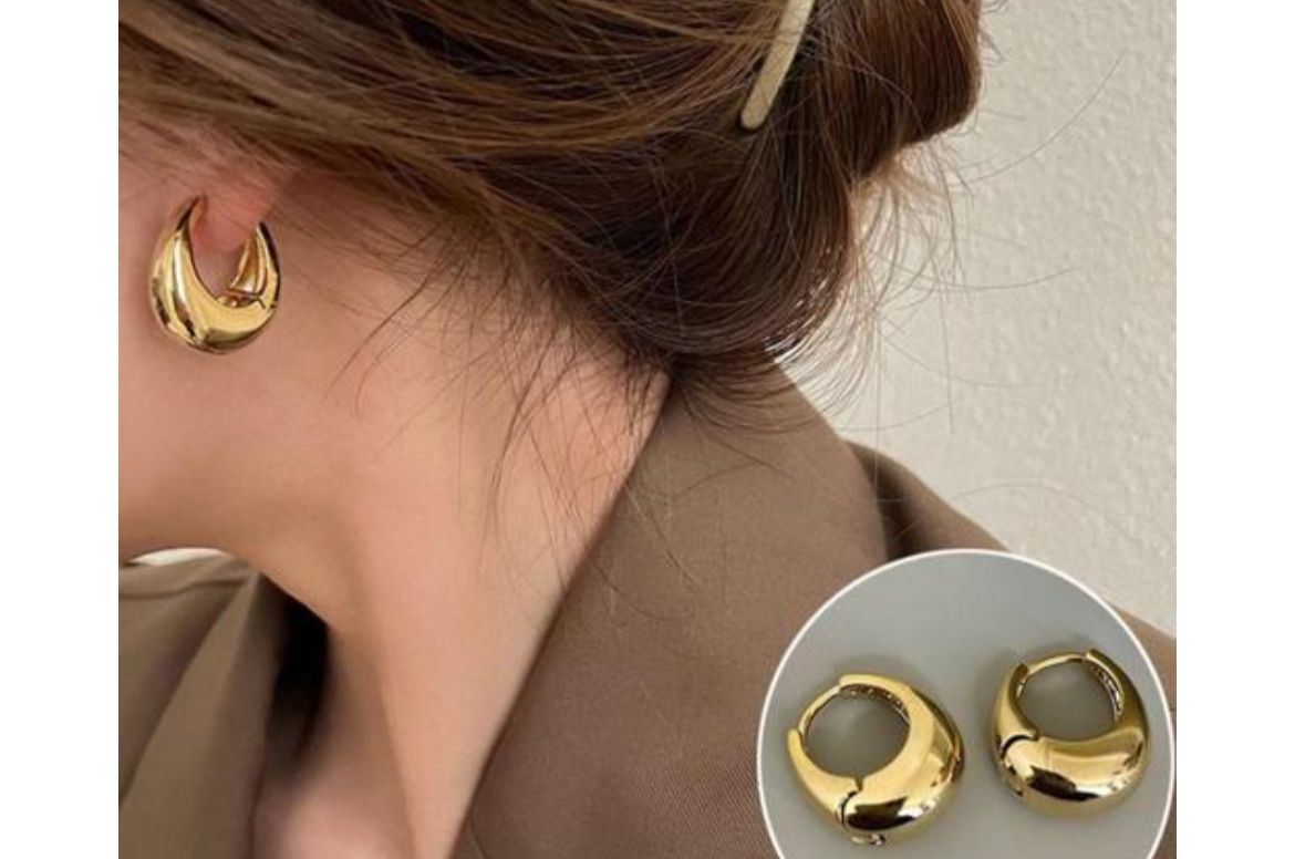 Classic Chunky Gold Hoop Earrings
