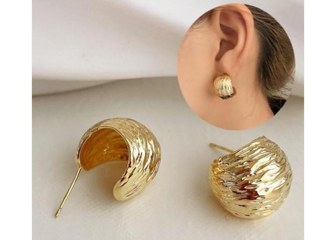 Vintage Textured Hoop Studs