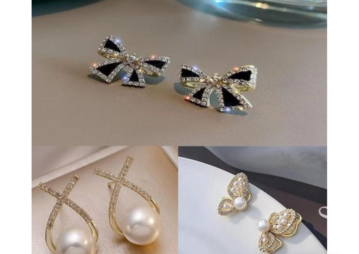 Bow Glamour Earring Trio