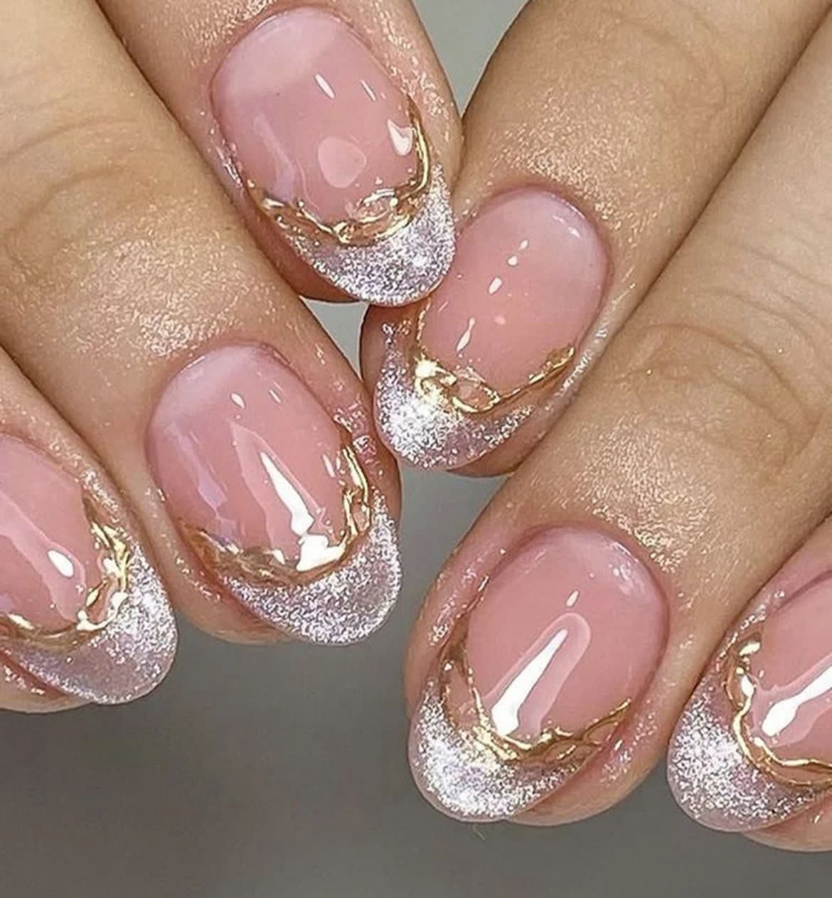 Sparkly Gold-Trimmed French