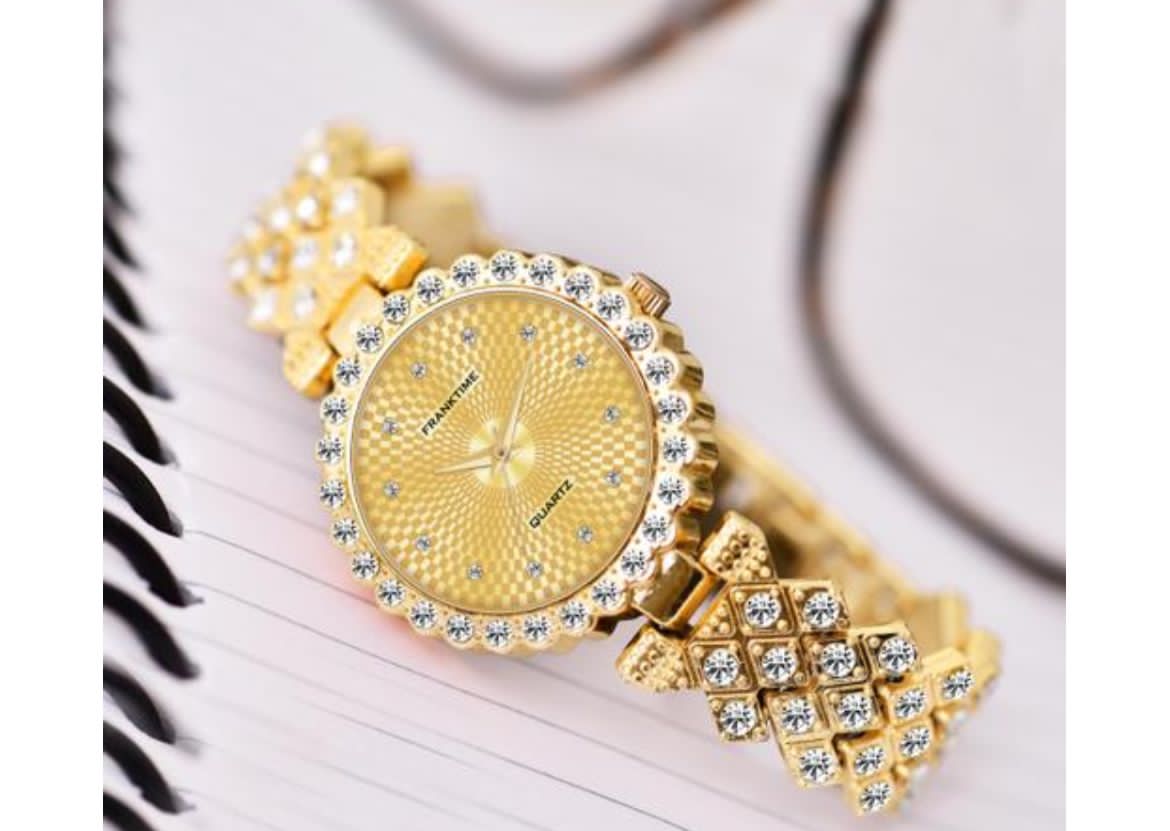Gold Crystal Watch