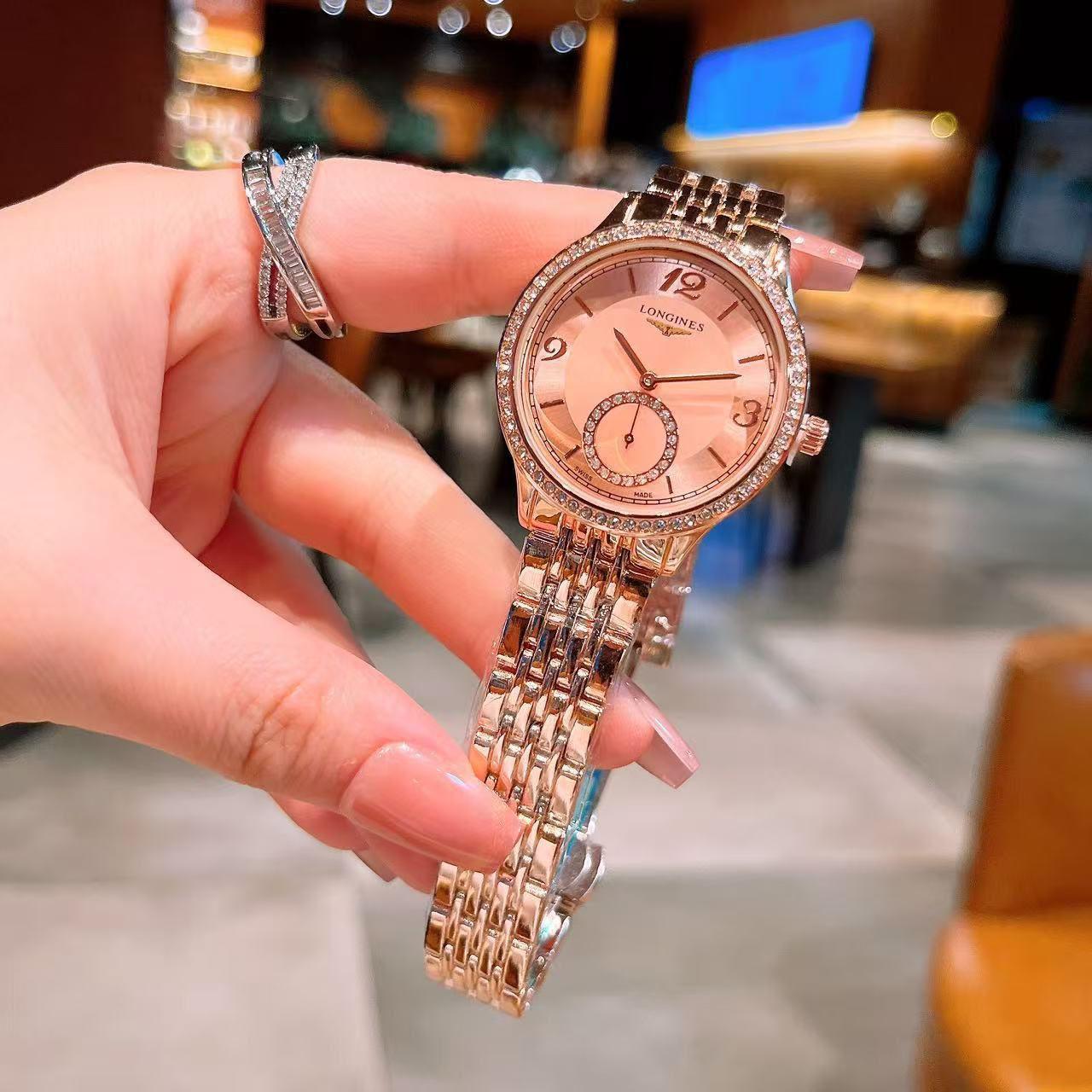 Two-Tone Rose Gold Watch (Pink Dial)